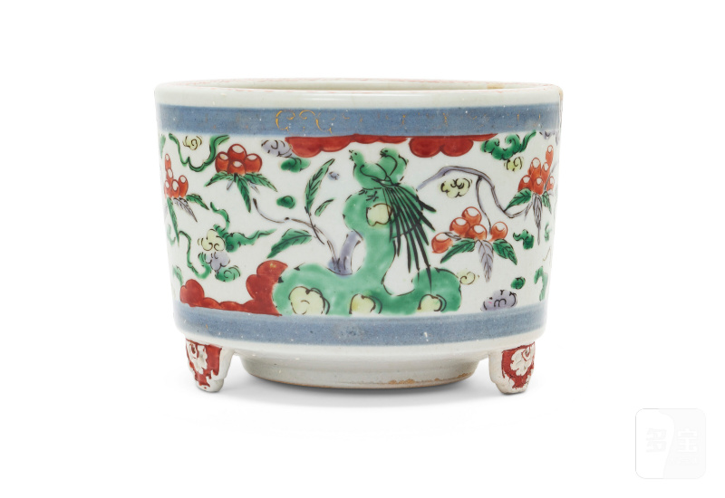 AN ARITA CIRCULAR TRIPOD CENSER  JAPAN, EDO PERIOD, 18TH CENTURY - 图1